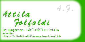 attila folfoldi business card